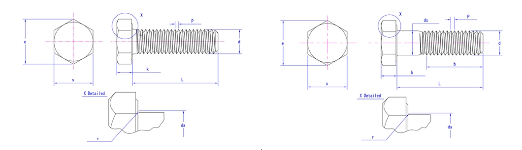 DIN933 M3 M4 M6 M8 M10 Full Thread Brass Hex Head Bolt