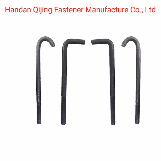 Hergestellt in China, Klasse 8.8, schwarzer Betonfundament-Ankerbolzen vom Typ LJI, Fundament-Ankerbolzen, Buchtbolzen, Hakenbolzen, U-Bolzenbolzen